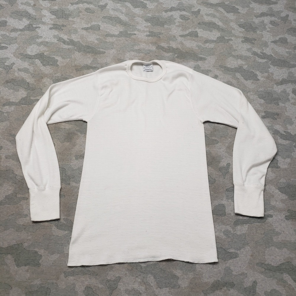 Vintage Duofold Shirt Mens Medium White Pullover Long Sleeve Base Layer